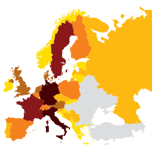 Consumo di pellet di legno in EU-28 per il riscaldamento nel 2018